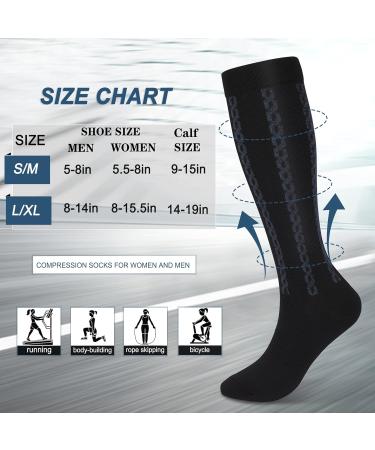 Fullsoft Medical Graded Compression Stockings 30-40 mmHg for Men & Women - Knee Socks for Hiking & Running - Large/X-Large - 3-Pack - Black - Buy Online on GoSupps.com