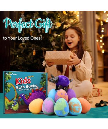Poleview Dino Egg Bath Bombs for Kids - 8 Pack with Surprise Inside | Natural & Safe Fizzy Bath Bombs with Essential Oils | Perfect Gift Set for Boys and Girls - Buy Online on GoSupps.com