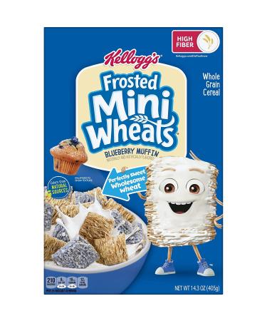 Kellogg's Frosted Mini Wheats Blueberry Muffin Cereal 14.3oz - Kids Snack - Buy Online on GoSupps.com