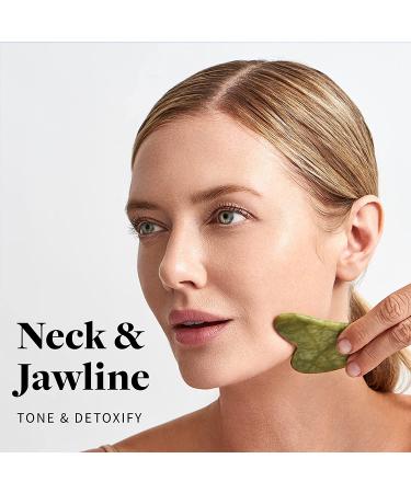 Authentic Jade Roller and Gua Sha Set - Reduce Puffiness and Wrinkles, Spa Grade Facial Massager for Natural Glow - Buy Online on GoSupps.com