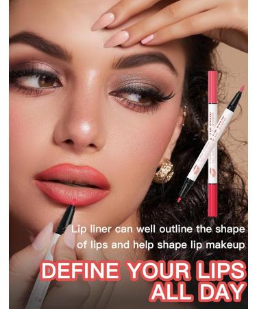 bark Erinde Lip Marker Waterproof Lip Liner 2 Colors Double Head Long Lasting Matte Lip Liner Liquid Highly Pigmented Lipstick Waterproof Makeup Lip Pencil 05 - Buy Online on GoSupps.com