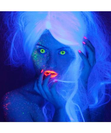 Buy Colored UV Contact Lenses - Green Black Light Glow - Annual Quality for Halloween & Festivals - Includes Lens Containers - Buy Online on GoSupps.com