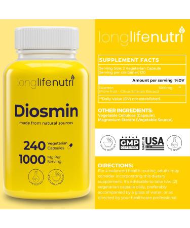 LongLifeNutri PQQ 20 mg + Diosmin 1000 mg Bundle - 180 + 240 Capsules 6-4 Month Supply Mental Performance & Circulatory Health Support Made in USA - Buy Online on GoSupps.com