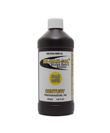 Century Pharmaceuticals Di-Dak-Sol (Diluted Dakin's Solution) 304360669168 Sodium Hypochlorite 0.0125% Wound Therapy for Acute and Chronic Wounds