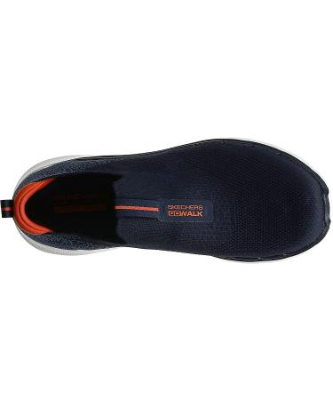 Skechers Men's GoWalk 6 Stretch Fit Slip-On Walking Shoe - Navy/Orange - Size 11 - Buy Online on GoSupps.com