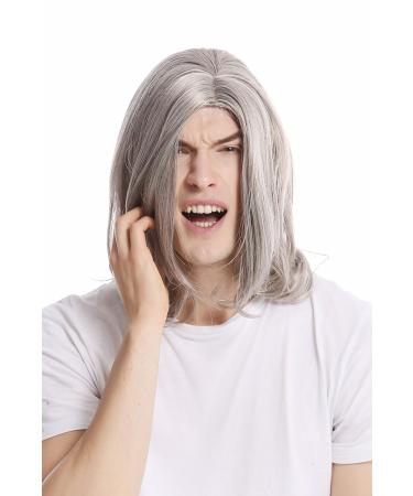 Buy WIG ME UP GFW891-51 Men's Long Straight Rockstar Wig - Cool Grey & Black Middle Parting Perfect for Stylish Look - Buy Online on GoSupps.com