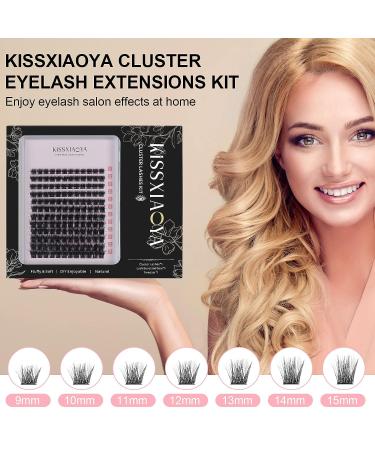KISSXIAOYA Cluster Lash Extension Kit with Bond & Seal | 144 Pcs 0.10mm 56D Individual Lashes | DIY At-Home Lash Kit - Buy Online on GoSupps.com