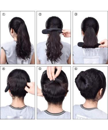 Hair Bun Maker Tool Kit Accessories 4 Pack Magic Bun Wraps Hair Styling Donut Twisters Roll Clip Holder For Women Ladies Girls Black (Small) - Buy Online on GoSupps.com