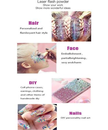 AKARY White Mermaid Scale Glitter Gel - Long-Lasting Holographic Chunky Glitter for Body, Hair, Face, Nails, Eyes - Fairy Costume Makeup for Women - Buy Online on GoSupps.com