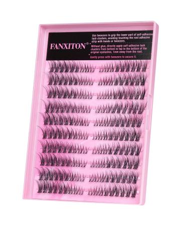 FANXITON Self Adhesive Lash Clusters | Natural Waterproof Wispy & Cat Eye Lashes - 180 pcs C Curl No Glue - Buy Online on GoSupps.com