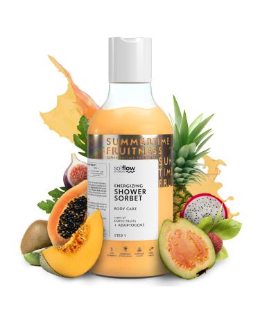 Soflow energetic sorbet exotic shower gel with jojoba testers-an invigorating skin-soft journey with every washing exotic fruits