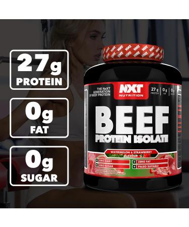 NXT Nutrition Beef Protein Isolate Powder 1.8kg - Watermelon & Strawberry Flavor | High Natural Amino Acids, Paleo Keto Friendly, Dairy & Gluten Free - Buy Online on GoSupps.com