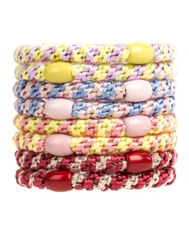 Gygyl hair tie in different colors for women and girls elastic hair bands ponytail holder for thick hair no damage no wrinkles hair tie (style 6) Different colors style 6