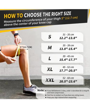 CAMBIVO Knee Braces 2 Pack - Knee Compression Sleeves with Side Stabilizers & Patella Gel Pad - Medium STSBlack - Buy Online on GoSupps.com