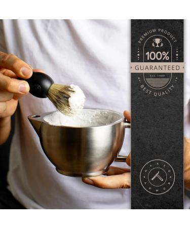 Futura Synthetic Badger Hair Shaving Brush - Handmade Swedish Black Wood Exfoliating Stiff Bristles for Luxurious Shave - Perfect for Travel - Buy Online on GoSupps.com