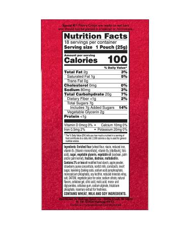 Kellogg's Special K Strawberry Pastry Crisps 100 Calorie Snacks 15.84oz Value Size (36 Crisps) - Buy Online on GoSupps.com