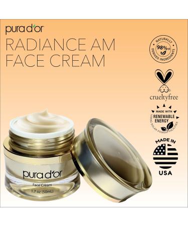 PURA D OR Radiant Glow AM Face Cream 1.7 Oz | Anti-Aging Moisturizer with Methylene Blue Polyphenols & Apple Stem Cell Extract | Daily Facial Treatment for Women & Men - Shop Internationally - Buy Online on GoSupps.com