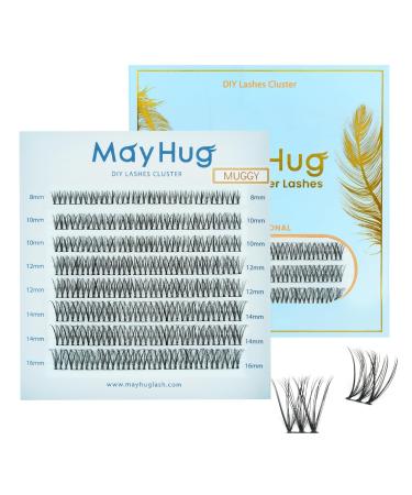 Lash Clusters Eyelash Clusters 96 Pcs Individual Lashes D Curl 0.05 Super Thin Band DIY Cluster Eyelash Extensions Wispy Lash Clusters Mix 8-16 False Eyelashes Natural Look (MUGGY) Hot!-Natural-Muggy