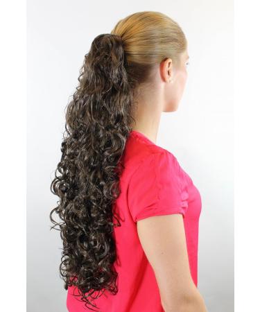 WIG ME UP T-10-6 Brown Ponytail Braid Hairpiece with Butterfly Clip | 65cm Voluminous Curls Extension - International Shipping Available - Buy Online on GoSupps.com