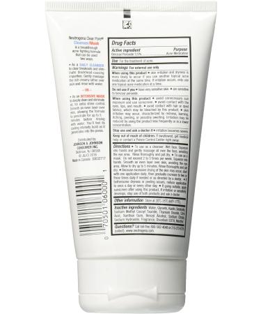 Neutrogena Clear Pore Facial Cleanser / Face Mask with Kaolin & Bentonite Clay, Benzoyl Peroxide Acne Treatment - 4.2 fl. oz (Pack of 3) - Buy Online on GoSupps.com