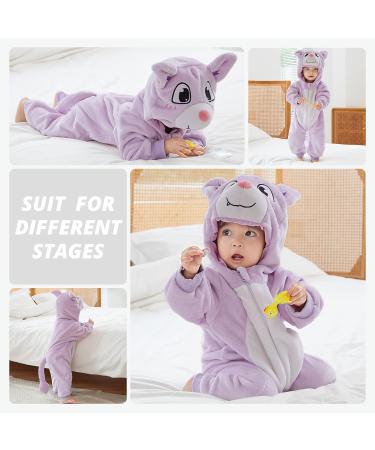 COOKY.D Baby Hooded Rompers | Winter Flannel Jumpsuit Pajamas for Infants | 18-24 Months - Buy Online on GoSupps.com