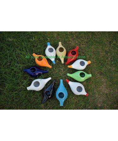 HEALTHANDWEALTH Ceramic Neti Pot for Nasal Cleansing | 10 sachet Neti Salt | Durable 225 ml Capacity | Green - Buy Online on GoSupps.com