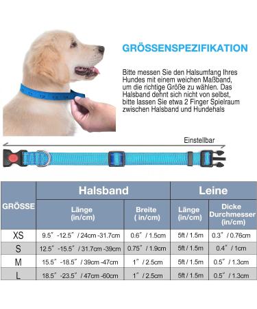 Haapaw Reflective Dog Collar - Soft Neoprene & Breathable Nylon for Small to Medium Dogs - Blue Size S (1-Pack) - International Shipping Available - Buy Online on GoSupps.com
