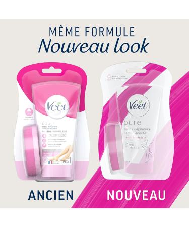  Veet VEET PURE Hair Removal Cream Under the Shower Body and Legs Normal Skin No Amonia Odour Pack of 3 x 150 ml - Buy Online on GoSupps.com