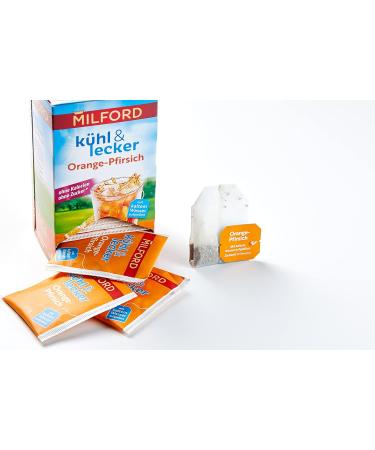 Milford Cool & Tasty Orange Peach Tea Zero Calories Sugar-Free Lactose-Free Gluten-Free Vegan | 20 Tea Bags 50g - Buy Online on GoSupps.com