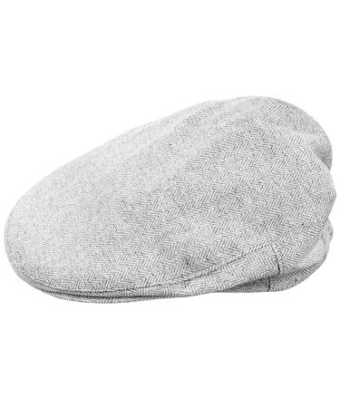 mintgreen Baby Boys Flat Cap Kids Gentleman Herringbone Tweed Newsboy Baker Boy Hat 6-8 Years Light Grey