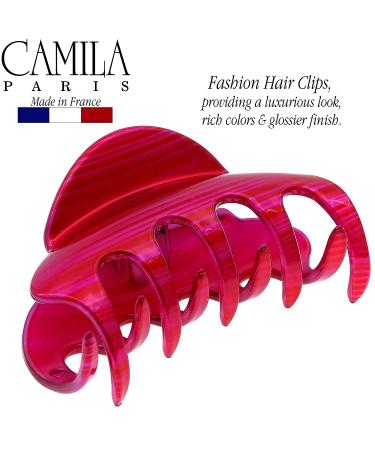 Camila Paris CP3218 Large Fushia French Hair Clip for Women - Strong Hold Styling Accessory for Thick Volume Hair - Made in France - Buy Online on GoSupps.com