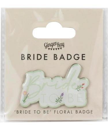 Ginger Ray Bride to Be Flower Enamel Silver Badge | Multicoloured 3.3cm x 5.3cm | Perfect Wedding Accessory - Buy Online on GoSupps.com