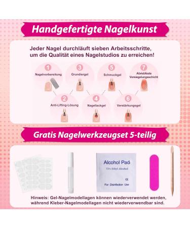 Mrcuvaryas Press on Nails - 24 Pink Cat Eye Shiny Fake Nails | Complete Soft Gel Tips for Women & Girls - Nail Art with Pink Sparkle - Buy Online on GoSupps.com