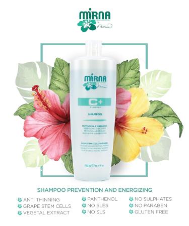 Mirna Professional Anti-Hairloss Shampoo - Energizing Formula with Grape Stem Cells | Sulfate Paraben & Gluten Free | Unisex | 500ml - Buy Online on GoSupps.com