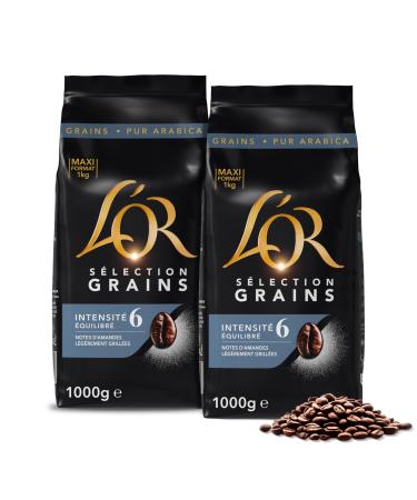 L'OR 2Kg Caf en Grains S lection 100% Arabica Intensit 6 2 Paquets d'1kg