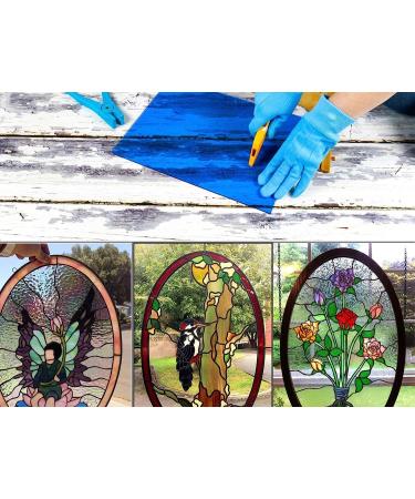 Pocoukate Stained Glass Sheets 8 pcs Variety Kit - 4 x 6 inch Large Cathedral Glass Mosaic Tiles for Crafts - Stained Glass Supplies (Black & White Series) - Buy Online on GoSupps.com