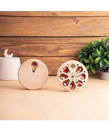 Weekly Pill Box Organizer | 7 Day Portable Pill Case | Cute Wood Design for Medicine & Vitamins | Travel-Friendly Magnetic Pill Organizer - Buy Online on GoSupps.com