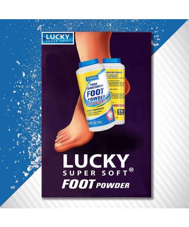 Lucky Super Soft Cornstarch Foot Powder - Talc-Free, Moisture Absorbing Formula for Odor Fighting & Chafing Protection - 12-Pack of 5-Ounce Bottles - Buy Online on GoSupps.com