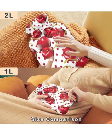 Naanle Polka Dots Cherry Hot Water Bottle | 1L Transparent Heat Bottle for Bed & Pain Relief | Warm & Cold Therapy - Buy Online on GoSupps.com