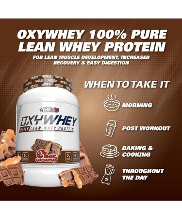 EHP Labs OxyWhey Whey Protein Isolate Powder - 25g of Whey Isolate Protein Powder Meal Replacement Shake Sugar Free Protein Powder - 27 Serves (Chocolate Caramel) - Buy Online on GoSupps.com
