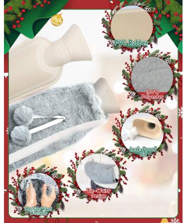 Monkrict 2L Long Hot Water Bottle - Soft Fluffy Design for Neck, Back, Legs & Shoulders - 72x12cm Dark Grey - Perfect Gift for Thanksgiving & Christmas - Buy Online on GoSupps.com