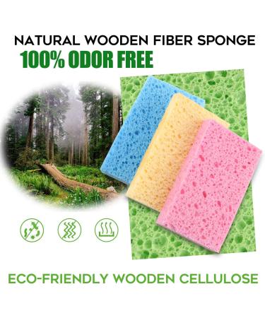 Biodegradable Colored Kitchen Sponge 16-Pack - Non-Scratch Cellulose Dishwashing Sponge - Natural Cleaning Scrub - 16 Count - Buy Online on GoSupps.com