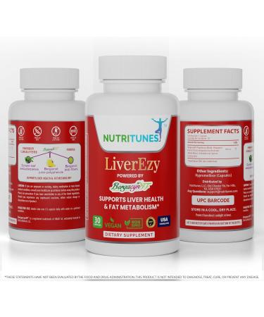 Liver Support Supplement Supports Detox Cleansing & Lipid Metabolism with Bergacyn FF (Bergamot & Artichoke) 30 LiverEzy Vegan Capsules - Buy Online on GoSupps.com