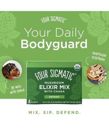 Four Sigmatic Chaga Mushroom Elixir Organic Chaga Mushroom Powder Pack of 20 & Mashroom Blend 10 Mushroom Blend Mix with Lion's Mane Reishi Chaga Cordyceps Enokib & Shiitake 30 servings Be Well w/ Chaga Mushroom Pow  - Buy Online on GoSupps.com