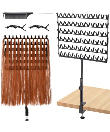 GADFISH Braiding Hair Rack Desktop 144 Pegs Height Adjustable Braiding Rack for Hair 360 Rotation Hair Extension Holder Hair Rack for Hair Braider with Braiding Hair Supplies