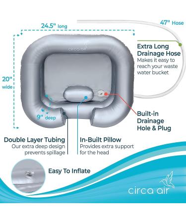 Inflatable Hair Washing Basin & Bedside Shower Bag Bundle | Ideal for Bedridden & Elderly | Portable Shampoo Bowl for Easy & Convenient Hair Washing in Bed - Buy Online on GoSupps.com