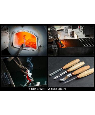 BeaverCraft Wood Carving V Gouge K12/02 Woodworking Hand Chisel Compact Wood Carving Knife for Beginners and Profi - Buy Online on GoSupps.com
