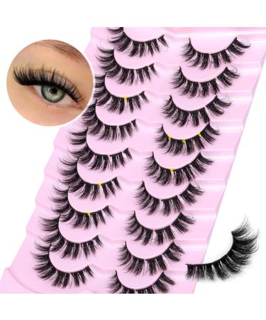Cluster Lashes D Curl Individual Lashes 9-16MM Lash Clusters Wispy Eyelashes Individual Cat Eye Lashes 3D Fluffy Eyelash Clusters 9 Pairs Strip Lashes by wtvane