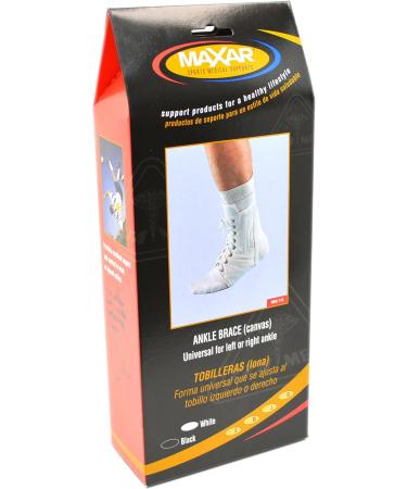 Maxar Canvas Ankle Brace with Laces - Extra Large White | Comfortable Support for Ankle Injury Recovery | International Shipping Available - Buy Online on GoSupps.com