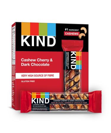 KIND Fruit & Nut Cherry Cashew & Dark Chocolate Gluten Free Low Sugar 1.4 Ounce 5 Count